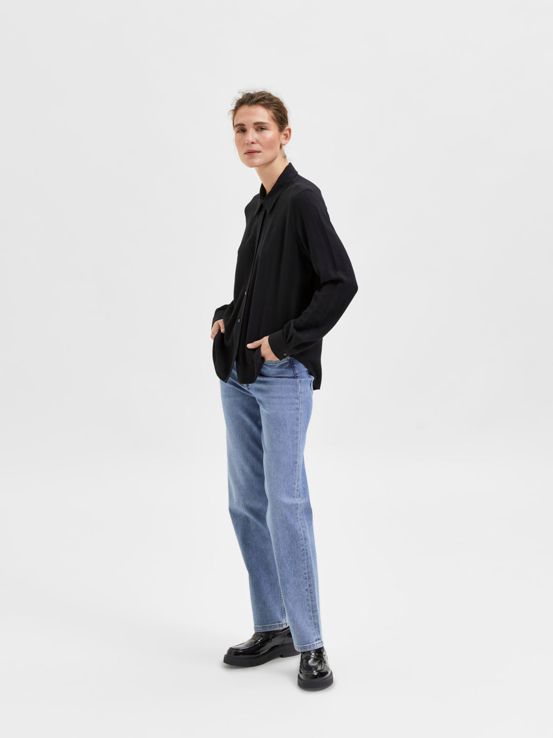 Viva lin skjorte - SORT